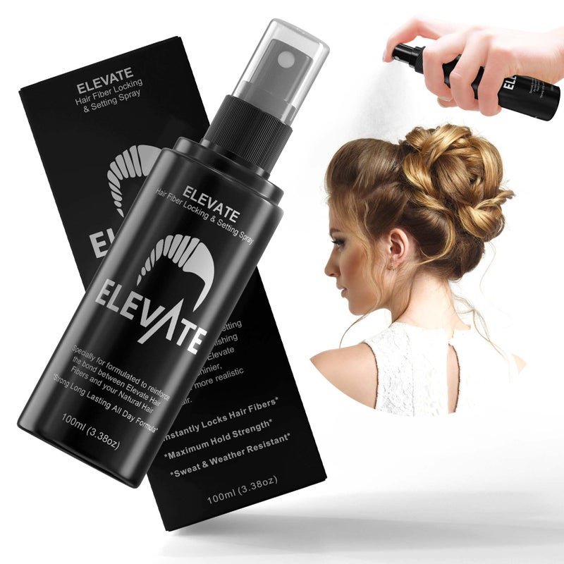 Elevate Hair Fiber Locking & Setting Hold Spray | New Advanced Long Lasting Formula | 2-6 Month Supply | Strong Formula for Wind, Sweat, and Weather Resistant for Men and Women - Image 2